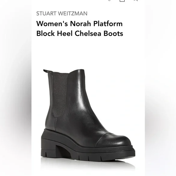 Stuart Weitzman Norah platform block heel leather Chelsea boot - Picture 11 of 11